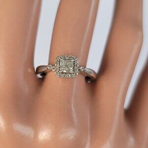 Diamond & Sterling Engagement Promise Ring